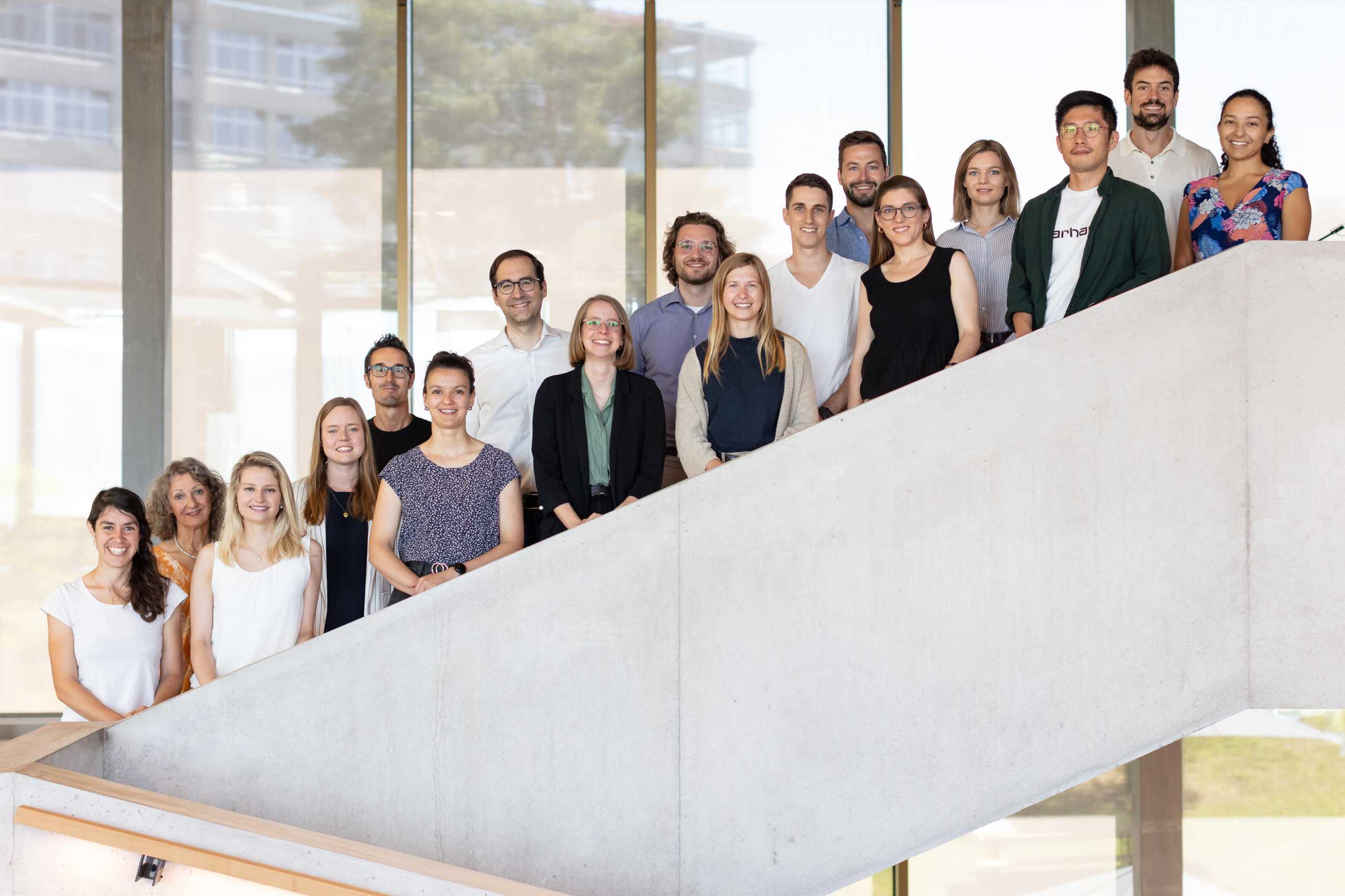 Enlarged view: RELab Team standing on Stairs