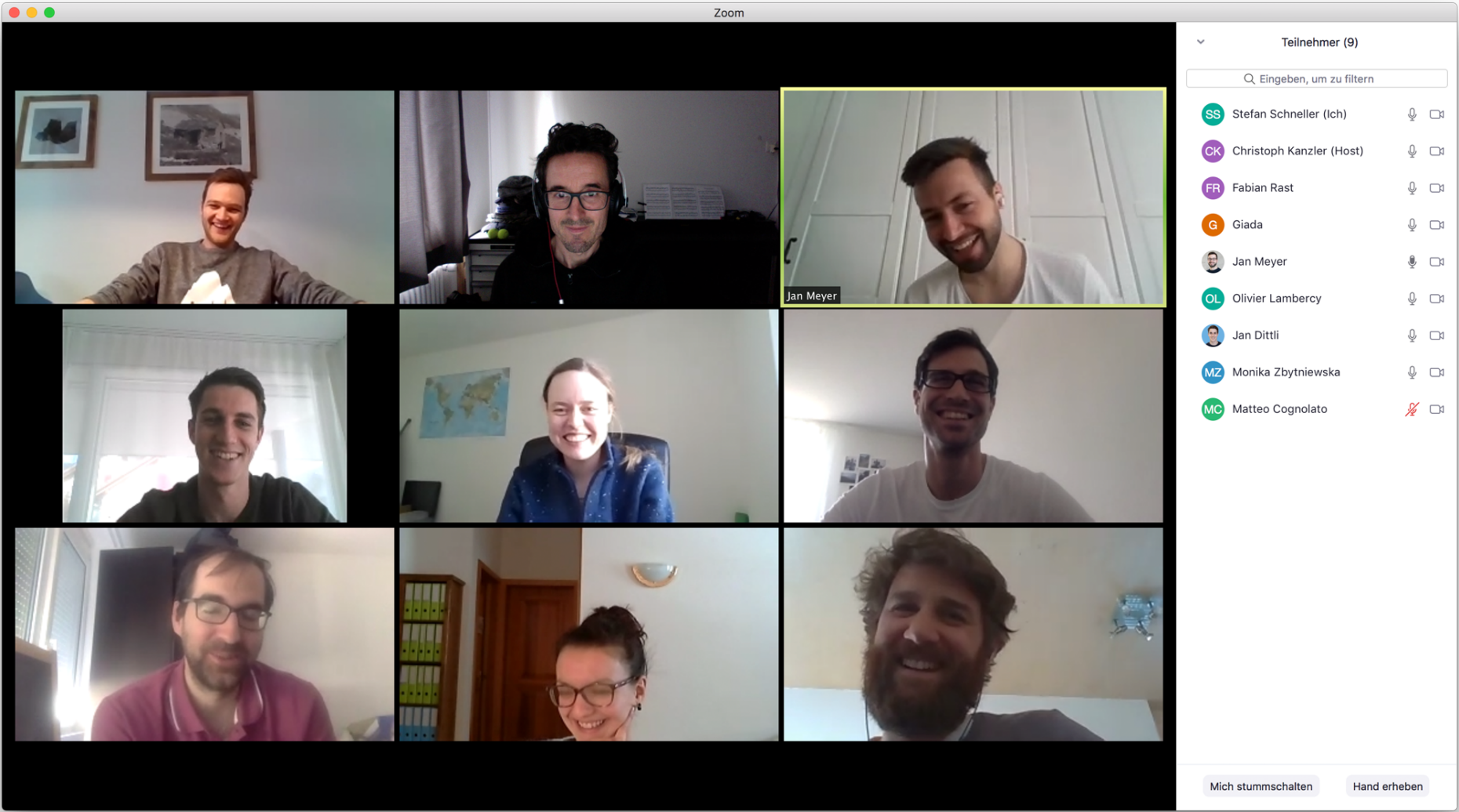 Enlarged view: Zoom Meeting, virtual coffebreak